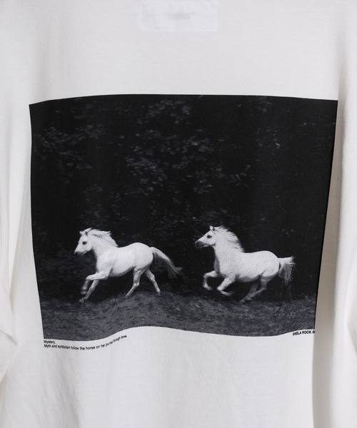 JANESMITH（ジェーンスミス）の「JANESMITH ジェーンスミス / HORSE No.1 SHORT SLEEVE T-SHIRT グラフィックプリントビッグシルエットTシャツ / 22WCT-#452S-SL（Tシャツ/カットソー・レディース・ホワイト/ブラック・SMALL/MEDIUM/LARGE/X-LARGE）」の4枚目の写真