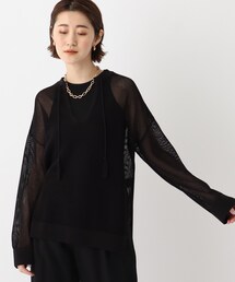 OPAQUE.CLIP | 透かし編み スキッパーネックニット(ニット/セーター)