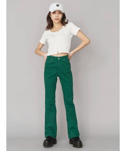 EVRIS（エヴリス）の「フロントボタンショートTEE（Tシャツ/カットソー・レディース・ホワイト/ブラック/パープル/グリーン・FREE）」の9枚目の写真