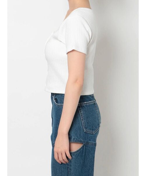 EVRIS（エヴリス）の「フロントボタンショートTEE（Tシャツ/カットソー・レディース・ホワイト/ブラック/パープル/グリーン・FREE）」の15枚目の写真