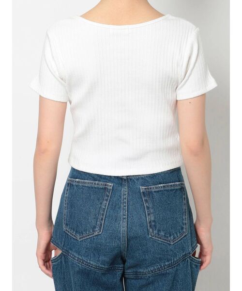 EVRIS（エヴリス）の「フロントボタンショートTEE（Tシャツ/カットソー・レディース・ホワイト/ブラック/パープル/グリーン・FREE）」の16枚目の写真