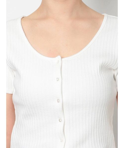 EVRIS（エヴリス）の「フロントボタンショートTEE（Tシャツ/カットソー・レディース・ホワイト/ブラック/パープル/グリーン・FREE）」の17枚目の写真