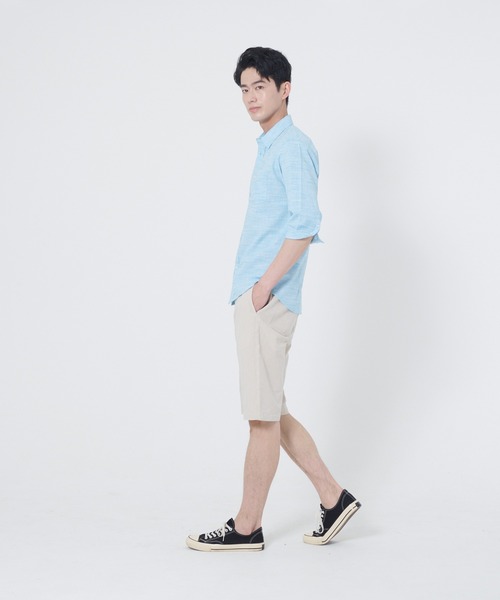 Blue Standard (ブルースタンダード)の「【BLUE STANDARD/ブルースタンダード】ウエストゴム仕様 綿麻ショートパンツ(その他パンツ・メンズ・ブルー系その他/グレー/ライトグレー/ネイビー・MEDIUM/X-LARGE/LARGE)」の6枚目の写真