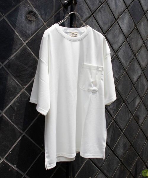 GLOSTER（グロスター）の「【GLOSTER/グロスター】ポンチ素材 ビッグシルエット ポケT（Tシャツ/カットソー・メンズ・チャコールグレー/ホワイト/ミント/ピンク・MEDIUM/LARGE/X-LARGE）」の2枚目の写真