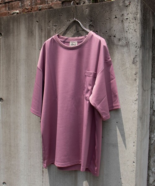GLOSTER（グロスター）の「【GLOSTER/グロスター】ポンチ素材 ビッグシルエット ポケT（Tシャツ/カットソー・メンズ・チャコールグレー/ホワイト/ミント/ピンク・MEDIUM/LARGE/X-LARGE）」の4枚目の写真