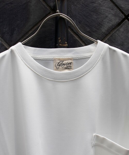 GLOSTER（グロスター）の「【GLOSTER/グロスター】ポンチ素材 ビッグシルエット ポケT（Tシャツ/カットソー・メンズ・チャコールグレー/ホワイト/ミント/ピンク・MEDIUM/LARGE/X-LARGE）」の5枚目の写真
