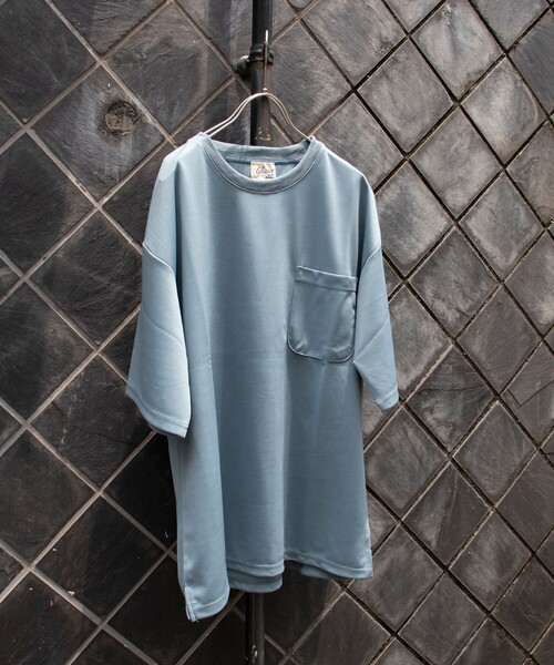 GLOSTER（グロスター）の「【GLOSTER/グロスター】ポンチ素材 ビッグシルエット ポケT（Tシャツ/カットソー・メンズ・チャコールグレー/ホワイト/ミント/ピンク・MEDIUM/LARGE/X-LARGE）」の6枚目の写真