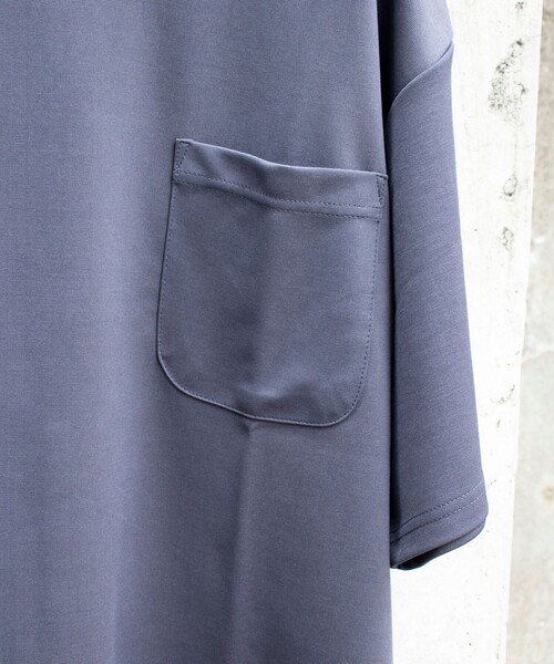 GLOSTER（グロスター）の「【GLOSTER/グロスター】ポンチ素材 ビッグシルエット ポケT（Tシャツ/カットソー・メンズ・チャコールグレー/ホワイト/ミント/ピンク・MEDIUM/LARGE/X-LARGE）」の7枚目の写真