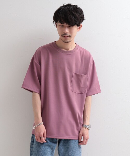 GLOSTER（グロスター）の「【GLOSTER/グロスター】ポンチ素材 ビッグシルエット ポケT（Tシャツ/カットソー・メンズ・チャコールグレー/ホワイト/ミント/ピンク・MEDIUM/LARGE/X-LARGE）」の13枚目の写真