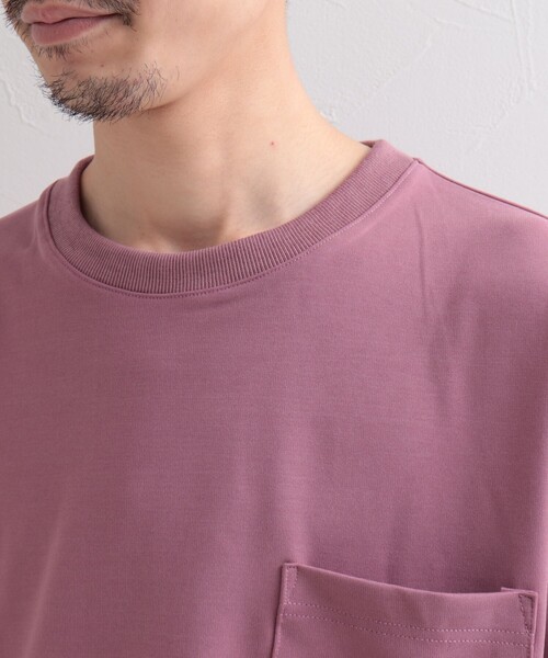 GLOSTER（グロスター）の「【GLOSTER/グロスター】ポンチ素材 ビッグシルエット ポケT（Tシャツ/カットソー・メンズ・チャコールグレー/ホワイト/ミント/ピンク・MEDIUM/LARGE/X-LARGE）」の15枚目の写真