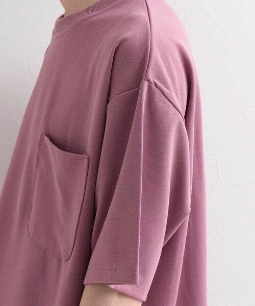 GLOSTER（グロスター）の「【GLOSTER/グロスター】ポンチ素材 ビッグシルエット ポケT（Tシャツ/カットソー・メンズ・チャコールグレー/ホワイト/ミント/ピンク・MEDIUM/LARGE/X-LARGE）」の18枚目の写真