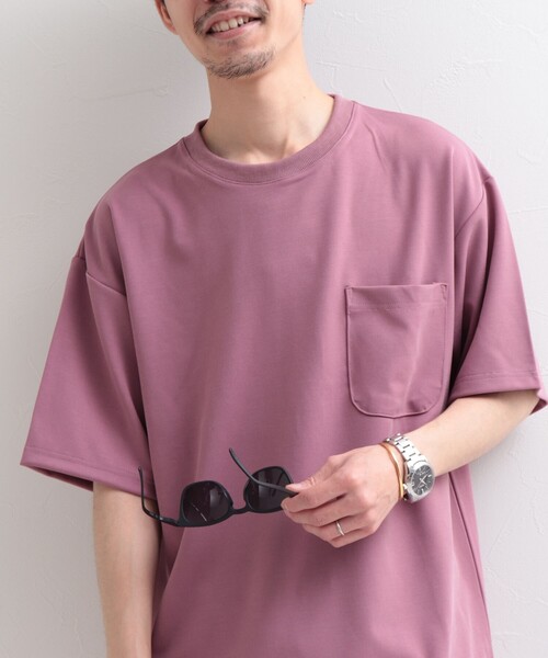 GLOSTER（グロスター）の「【GLOSTER/グロスター】ポンチ素材 ビッグシルエット ポケT（Tシャツ/カットソー・メンズ・チャコールグレー/ホワイト/ミント/ピンク・MEDIUM/LARGE/X-LARGE）」の19枚目の写真