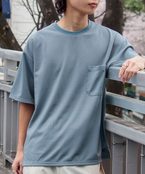 GLOSTER（グロスター）の「【GLOSTER/グロスター】ポンチ素材 ビッグシルエット ポケT（Tシャツ/カットソー・メンズ・チャコールグレー/ホワイト/ミント/ピンク・MEDIUM/LARGE/X-LARGE）」の20枚目の写真