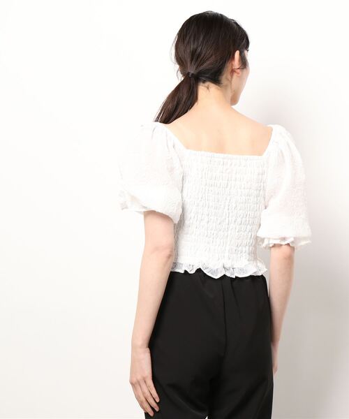 archives(アルシーヴ)の「シアージャガードシャーリングブラウス(シャツ/ブラウス・レディース・ブラック/オフホワイト/ミント・MEDIUM)」の5枚目の写真