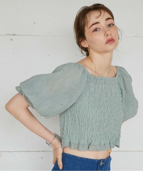 archives(アルシーヴ)の「シアージャガードシャーリングブラウス(シャツ/ブラウス・レディース・ブラック/オフホワイト/ミント・MEDIUM)」の3枚目の写真