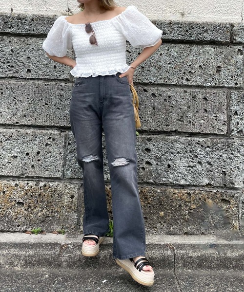 archives(アルシーヴ)の「シアージャガードシャーリングブラウス(シャツ/ブラウス・レディース・ブラック/オフホワイト/ミント・MEDIUM)」の13枚目の写真