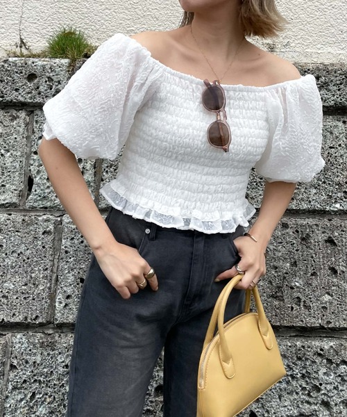 archives(アルシーヴ)の「シアージャガードシャーリングブラウス(シャツ/ブラウス・レディース・ブラック/オフホワイト/ミント・MEDIUM)」の15枚目の写真