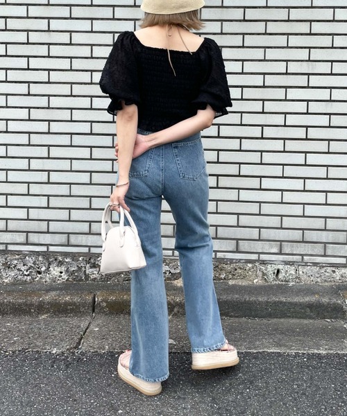 archives(アルシーヴ)の「シアージャガードシャーリングブラウス(シャツ/ブラウス・レディース・ブラック/オフホワイト/ミント・MEDIUM)」の6枚目の写真