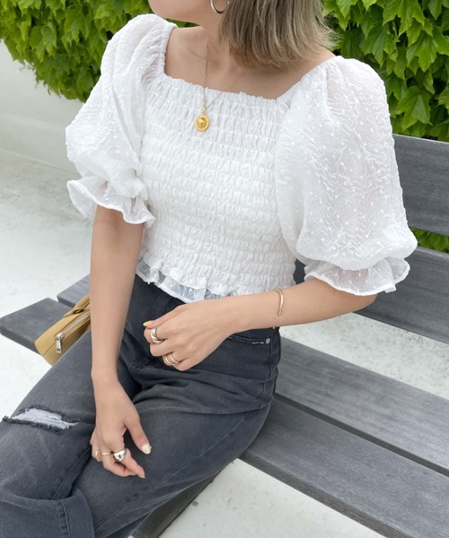 archives(アルシーヴ)の「シアージャガードシャーリングブラウス(シャツ/ブラウス・レディース・ブラック/オフホワイト/ミント・MEDIUM)」の17枚目の写真