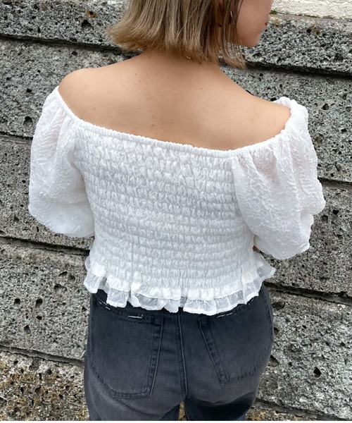 archives(アルシーヴ)の「シアージャガードシャーリングブラウス(シャツ/ブラウス・レディース・ブラック/オフホワイト/ミント・MEDIUM)」の14枚目の写真