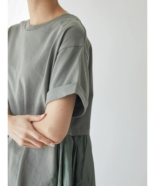 セール】異素材フリルカットプルオーバー（Tシャツ/カットソー