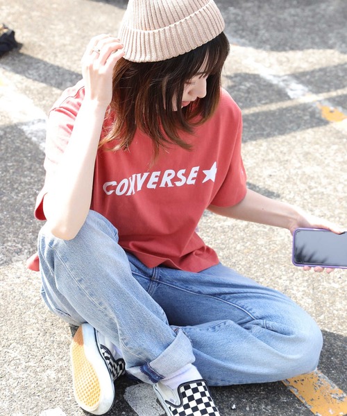 CONVERSE（コンバース）の「【CONVERSE】手書きロゴＴシャツ（Tシャツ/カットソー・レディース・レッド/ホワイト/ブラック・L/M）」の12枚目の写真