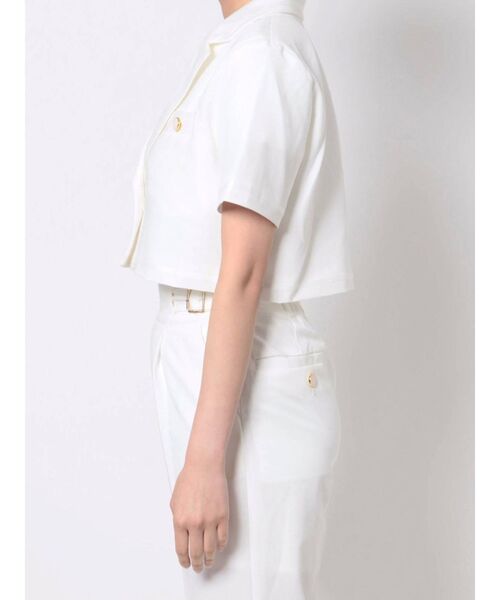 GYDA（ジェイダ）の「【セットアップ着用可】ラインハーフスリーブ microジャケット（テーラードジャケット・レディース・オフホワイト/ブラック・FREE）」の17枚目の写真