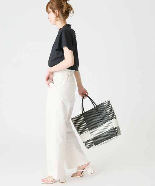 B.C STOCK（ベーセーストック）の「麻レーヨンネックフリルブラウス（シャツ/ブラウス・レディース・ホワイト/ネイビー/グリーン・FREE）」の18枚目の写真