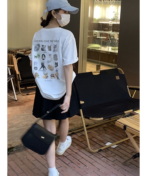 DEVICE（デバイス）の「CAT 猫 バックプリント 半袖Tシャツ（Tシャツ