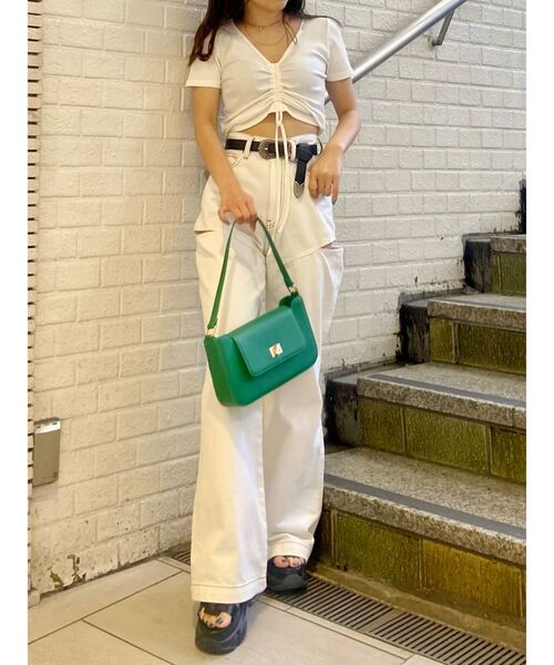 EVRIS（エヴリス）の「ドロストショートTEE（Tシャツ/カットソー・レディース・ホワイト/ブラック/オレンジ・FREE）」の17枚目の写真