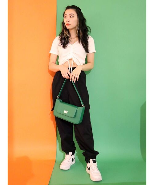 EVRIS（エヴリス）の「ドロストショートTEE（Tシャツ/カットソー・レディース・ホワイト/ブラック/オレンジ・FREE）」の6枚目の写真