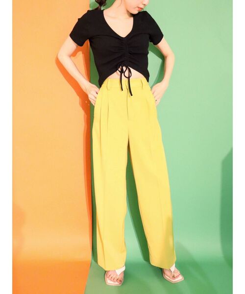 EVRIS（エヴリス）の「ドロストショートTEE（Tシャツ/カットソー・レディース・ホワイト/ブラック/オレンジ・FREE）」の8枚目の写真