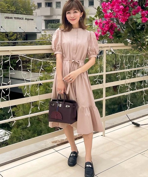 KOBE LETTUCE（コウベレタス）の「選べる2丈ボリュームレーススリーブシャツワンピース（シャツワンピース・レディース・ブラック/オフホワイト/ホワイト系/ブラック系/ピンク系/ピンク系1・1/2）」の10枚目の写真