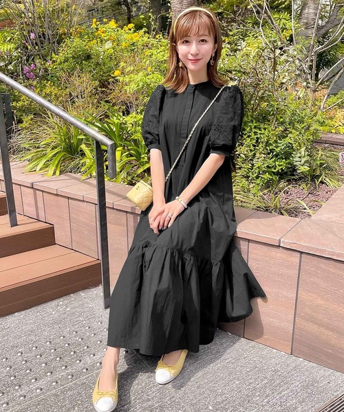 KOBE LETTUCE（コウベレタス）の「選べる2丈ボリュームレーススリーブシャツワンピース（シャツワンピース・レディース・ブラック/オフホワイト/ホワイト系/ブラック系/ピンク系/ピンク系1・1/2）」の14枚目の写真