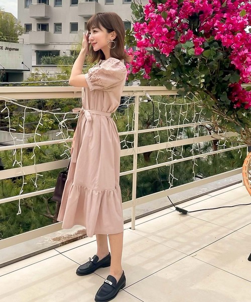 KOBE LETTUCE（コウベレタス）の「選べる2丈ボリュームレーススリーブシャツワンピース（シャツワンピース・レディース・ブラック/オフホワイト/ホワイト系/ブラック系/ピンク系/ピンク系1・1/2）」の12枚目の写真