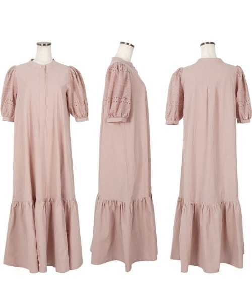 KOBE LETTUCE（コウベレタス）の「選べる2丈ボリュームレーススリーブシャツワンピース（シャツワンピース・レディース・ブラック/オフホワイト/ホワイト系/ブラック系/ピンク系/ピンク系1・1/2）」の17枚目の写真