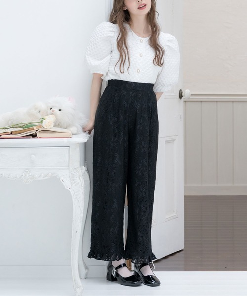 DearMyLoveRose（ディアマイラブローズ）の「総レースガーリーロングパンツ（その他パンツ・レディース・ホワイト/ブラック/ベビーピンク/ブルー・MEDIUM/LARGE/XX-LARGE/X-LARGE）」の2枚目の写真