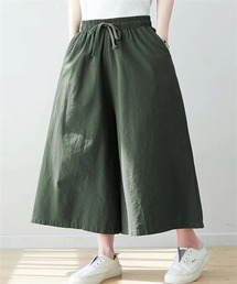 綿麻100％スカーチョパンツ