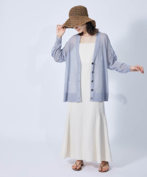 ROPE'(ロペ)の「透かし編みペーパーハット(ハット・レディース・ダークブラウン/ベージュ・FREE)」の3枚目の写真