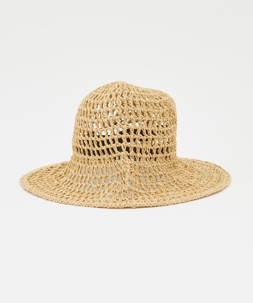 ROPE'(ロペ)の「透かし編みペーパーハット(ハット・レディース・ダークブラウン/ベージュ・FREE)」の5枚目の写真