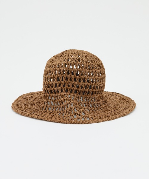 ROPE'(ロペ)の「透かし編みペーパーハット(ハット・レディース・ダークブラウン/ベージュ・FREE)」の8枚目の写真