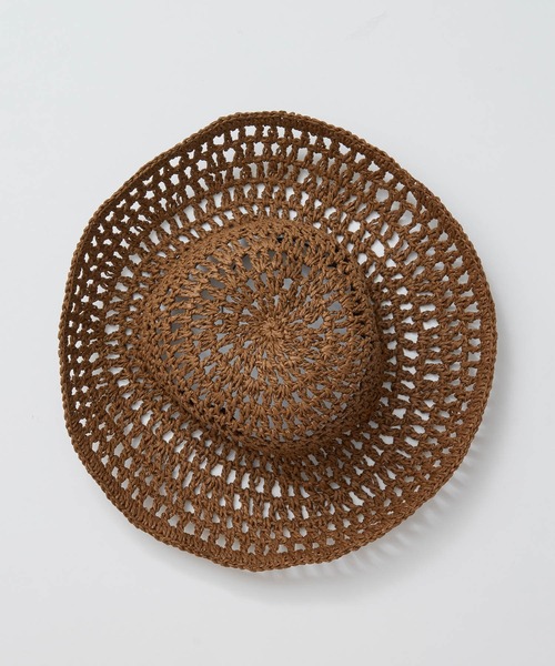 ROPE'(ロペ)の「透かし編みペーパーハット(ハット・レディース・ダークブラウン/ベージュ・FREE)」の9枚目の写真