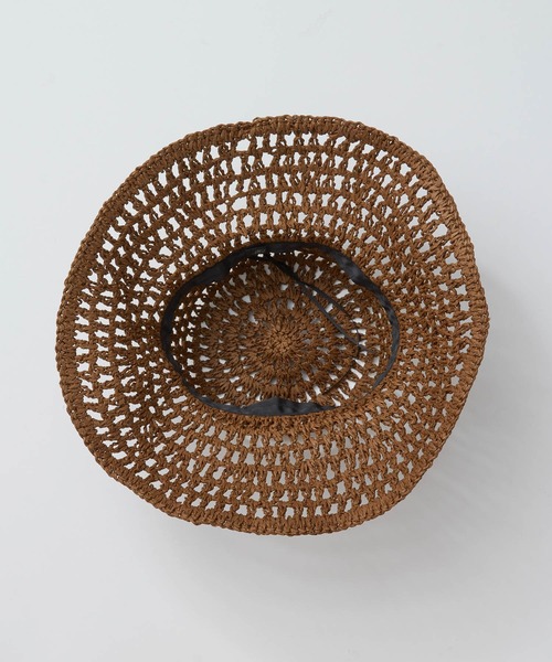 ROPE'(ロペ)の「透かし編みペーパーハット(ハット・レディース・ダークブラウン/ベージュ・FREE)」の10枚目の写真