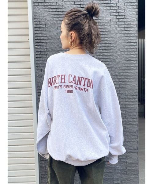 Ungrid（アングリッド）の「ビッグシルエットロゴスウェット (トレーナー)（スウェット・レディース・ライトグレー/ボルドー/グリーン・FREE）」の6枚目の写真