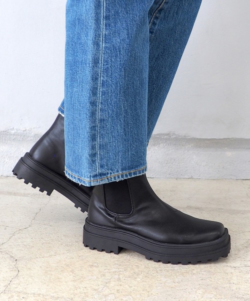 byあしながおじさん（バイアシナガオジサン）の「厚底サイドゴアブーツ　8710378（ブーツ・レディース・ブラック/グレー/アイボリー/ダークブラウン/ブラック系その他・LL/S/M/L）」の18枚目の写真