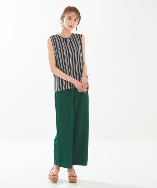 abahouse mavie(アバハウスマヴィ)の「ストライプニットノースリーブプルオーバー(ニット/セーター・レディース・チャコールグレー/ブラック/アイボリー・フリー)」の11枚目の写真