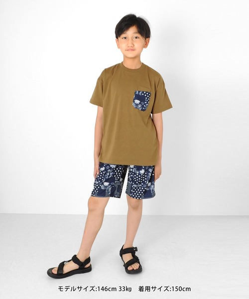 GLAZOS(グラソス)の「さらパン・総柄イージーハーフパンツ【セットアップ対応】(その他パンツ・キッズ・ブラック/ベージュ/ネイビー/カーキ・130cm/140cm/150cm/160cm/170cm)」の6枚目の写真