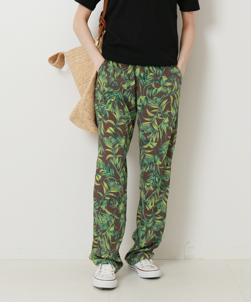 Spick & Span,リーフプリント リラックスパンツ - WEAR 
