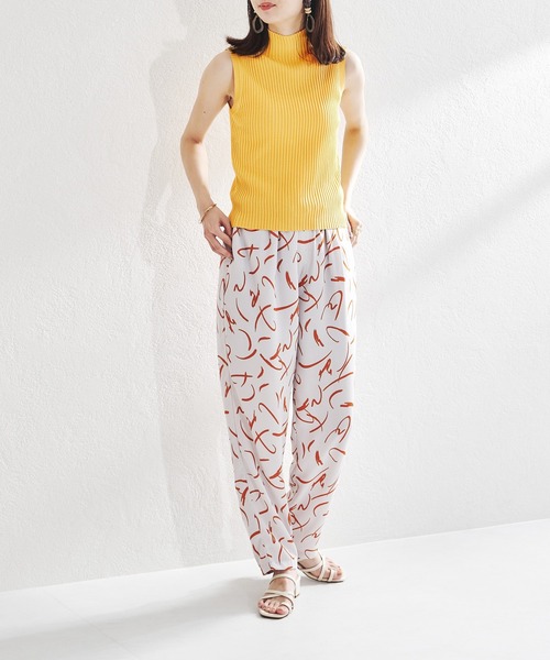 acro（アクロ）の「ボトルネックノースリーブリブニットトップス/AC1453（Tシャツ/カットソー・レディース・ホワイト/ブラック/アイボリー/グリーン/グレー/イエロー・ﾌﾘ-）」の11枚目の写真