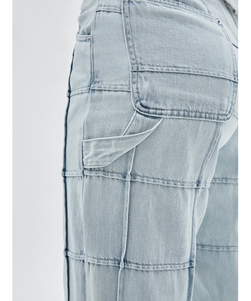 Guess（ゲス）の「GUESS Originals Windowpane Carpenter Denim Pants（デニムパンツ・レディース・ライトブルー・25inch/26inch/24inch/27inch）」の4枚目の写真